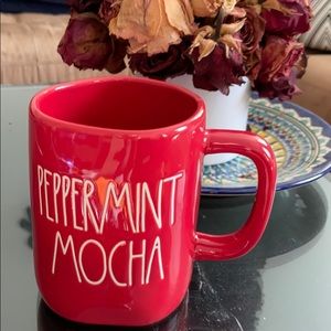 Rae Dunn PEPPERMINT MOCHA Red Mug – 16 oz – New With Tags